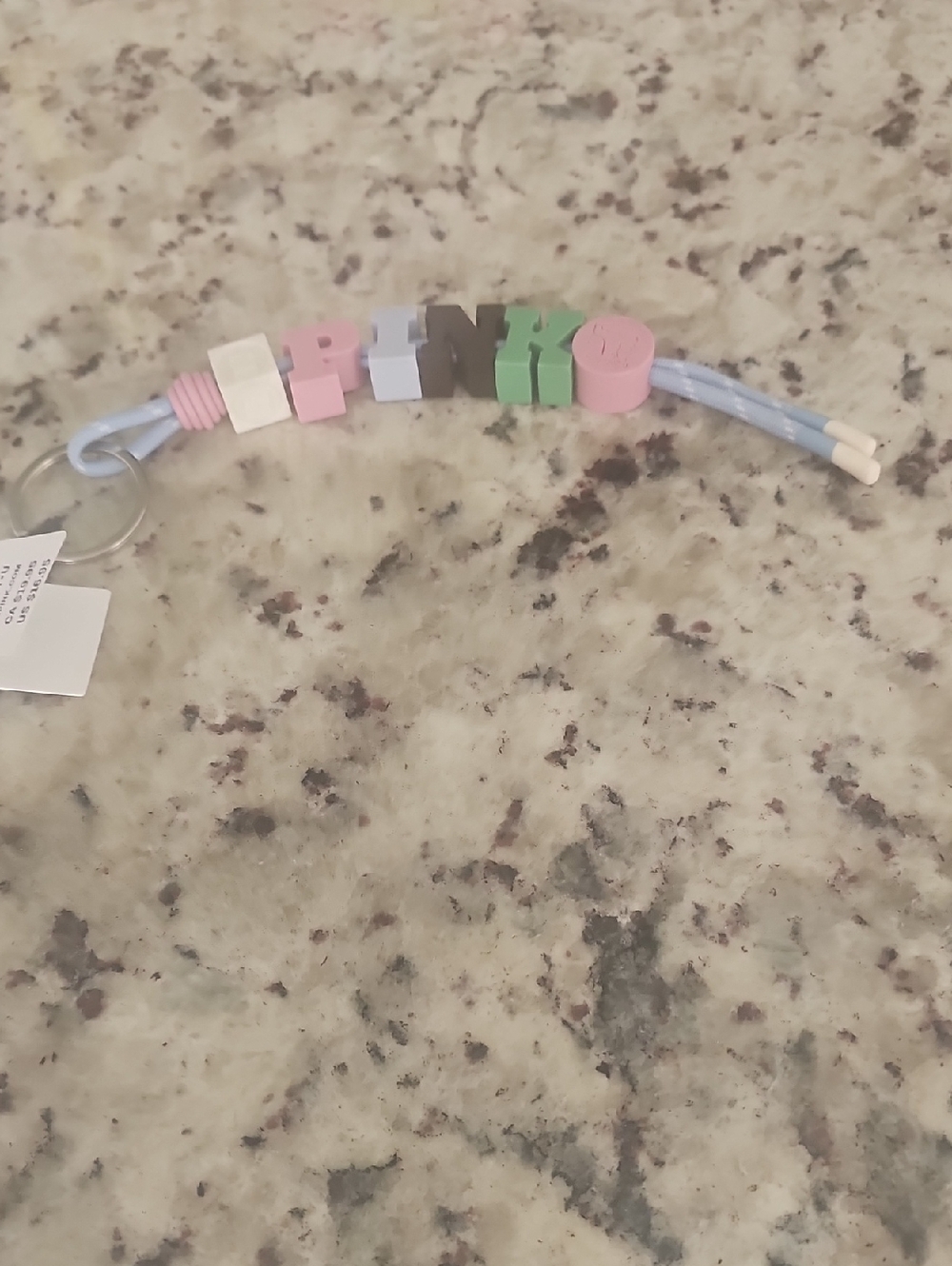 Victorias Secret Pink Keychain - Pastel Pink, Green, Gray Letters